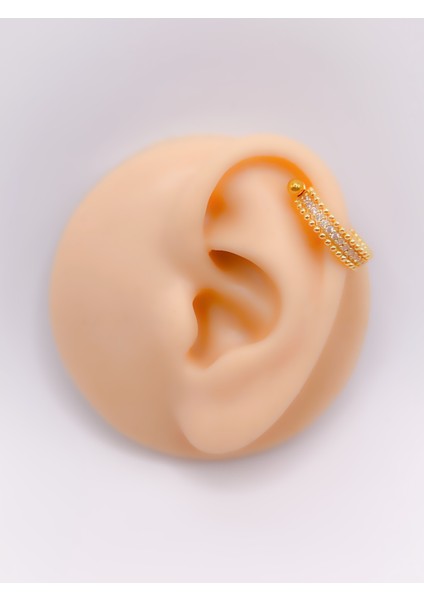 Zirkon Taşlı 4 Sıra Topçuklu Orbital PIERCING(1ADET)