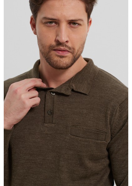 Erkek Standart Fit Gömlek Polo Yaka Cepli Triko Kazak fiyatları