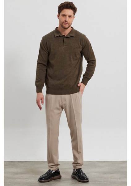 Erkek Standart Fit Gömlek Polo Yaka Cepli Triko Kazak modelleri