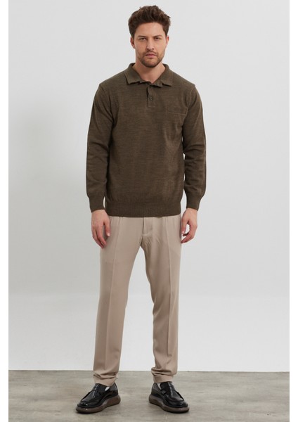 Erkek Standart Fit Gömlek Polo Yaka Cepli Triko Kazak indirimleri