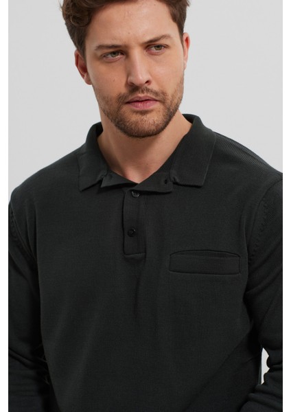 Erkek Standart Fit Gömlek Polo Yaka Cepli Triko Kazak fiyatları