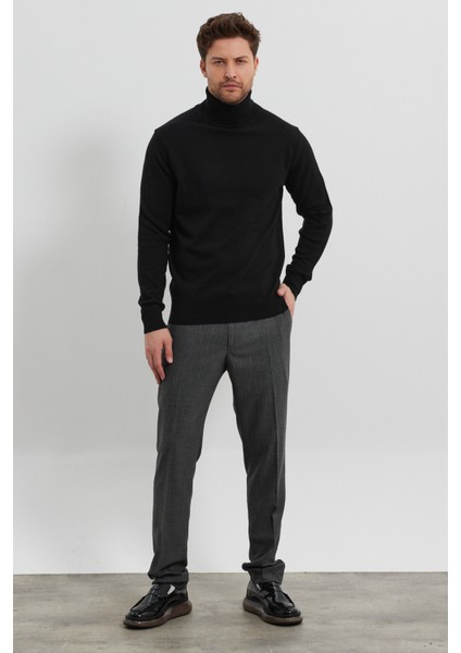 Erkek Yünlü Normal Kalıp Tam Balıkçı Boğazlı Yaka Triko Kazak fiyatları