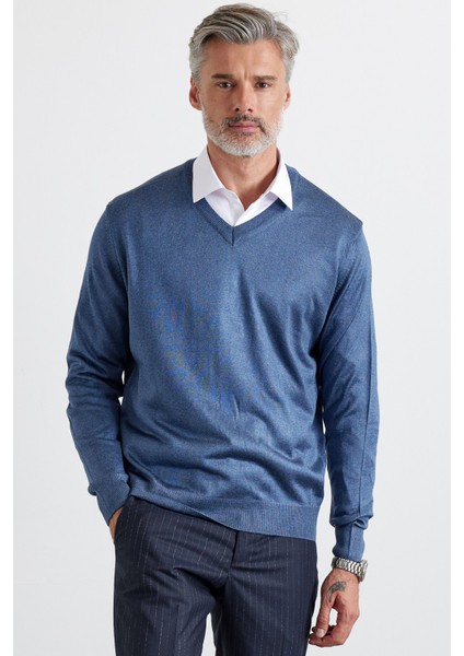 Erkek Standart Fit Normal Kesim V Yaka Triko Kazak fırsatları