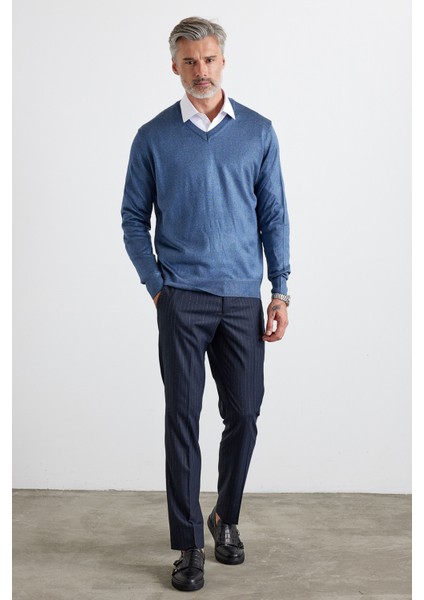 Erkek Standart Fit Normal Kesim V Yaka Triko Kazak indirimleri