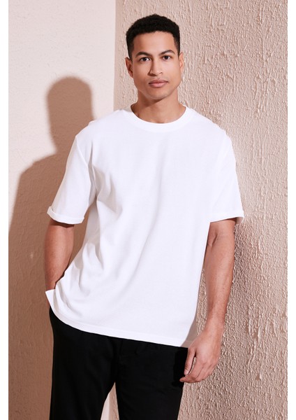 Pamuklu Bisiklet Yaka Regular Fit Basic T Shirt Erkek T Shirt 5902731