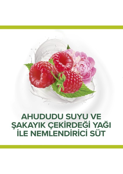 Naturals Ahududu Suyu ve Şakayık Çekirdeği Yağı ile Nemlendirici Duş Jeli 500 ml X2 Adet