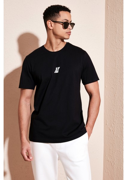 % 100 Pamuk Bisiklet Yaka Regular Fit T Shirt Erkek T Shirt 5902753