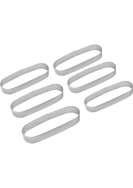 6 Adet Oval Tart Yüzük Paslanmaz Çelik Delikli Kalıp Köpük Halkası Fransız Tatlı Kek Dekorasyon Köpük Kalıp Bakeware, (Yurt Dışından)