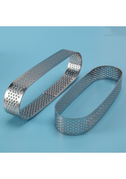 6 Adet Oval Tart Yüzük Paslanmaz Çelik Delikli Kalıp Köpük Halkası Fransız Tatlı Kek Dekorasyon Köpük Kalıp Bakeware, (Yurt Dışından)