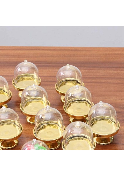 Golden Mini Kek Standı-Mini Kek Tavası, Standlı ve Kubbe Kapaklı, 24 Tekli Kek Standı Mini Tatlı Tavası, (Yurt Dışından) indirimleri