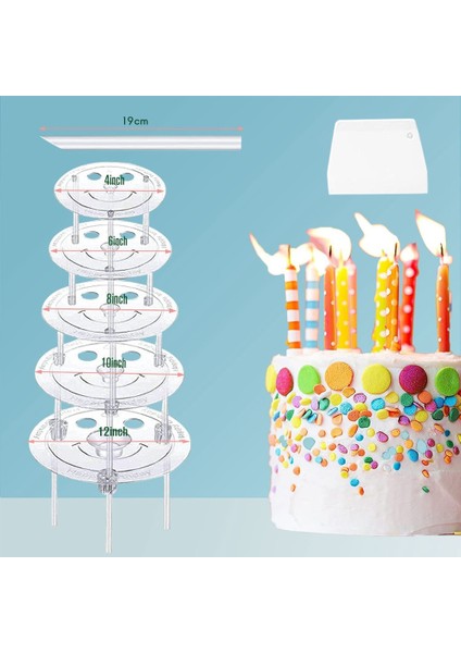 Çok Katlı Kekler Için Kek Destekleri Kek Standı 5 Seviye (9/12/16/20/26CM)) 20 Plastik Dübel Raylı Kek Destekleri, (Yurt Dışından) modelleri