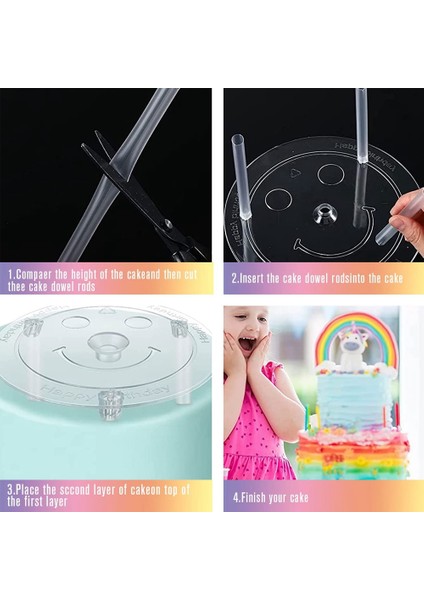 Çok Katlı Kekler Için Kek Destekleri Kek Standı 5 Seviye (9/12/16/20/26CM)) 20 Plastik Dübel Raylı Kek Destekleri, (Yurt Dışından) indirimleri