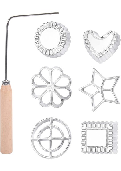 Achappam Kalıp Bunuelos Kalıp Saplı Rozet Seti, Mutfak Pişirme Kızarmış Için Kalp Yıldız Daire Kare Kalıp, (Yurt Dışından) modelleri