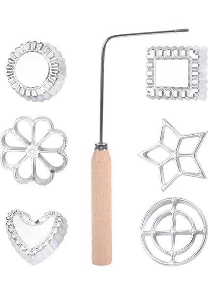 Achappam Kalıp Bunuelos Kalıp Saplı Rozet Seti, Mutfak Pişirme Kızarmış Için Kalp Yıldız Daire Kare Kalıp, (Yurt Dışından) fırsatları