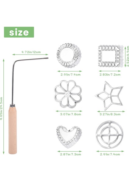 Achappam Kalıp Bunuelos Kalıp Saplı Rozet Seti, Mutfak Pişirme Kızarmış Için Kalp Yıldız Daire Kare Kalıp, (Yurt Dışından) indirimleri