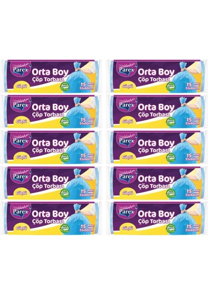 Güçlü Çöp Torbası Orta Boy 10 lu Paket