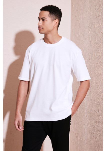 Pamuklu Bisiklet Yaka Regular Fit Basic T Shirt Erkek T Shirt 5902731