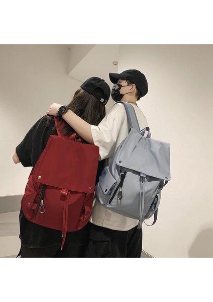 Düz Renk Orta Okul ve Lise Üniversite Öğrencisi Okul Çantaları Büyük Kapasiteli Seyahat Çift Sırt Çantası Sokak Tarzı Kolej Tarzı Sırt Çantası Kore (Yurt Dışından) indirimleri