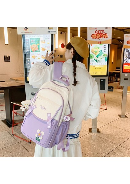 2024 Yeni Büyük Kapasiteli Okul Çantası Orta ve Lise Öğrenci Sırt Çantası Kadın Çok Yönlü Bilgisayar Sırt Çantası (Yurt Dışından) indirimleri