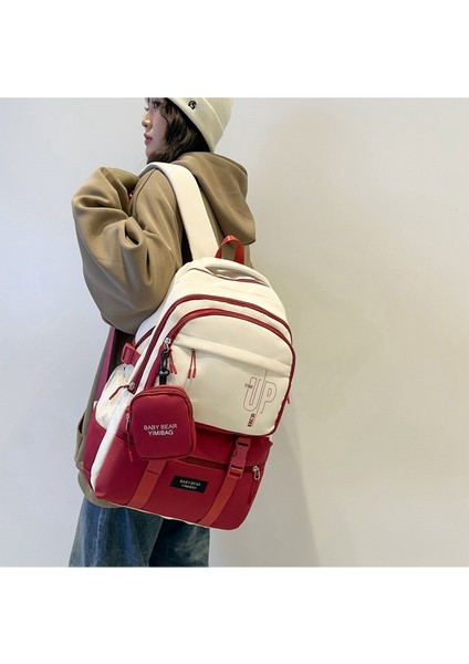 Ortaokul Kızları Için Okul Çantası, Büyük Kapasiteli, Renk Uyumlu Sırt Çantası, Yeni Moda, Havalı ve Çok Yönlü Seyahat Sırt Çantası (Yurt Dışından) fiyatları