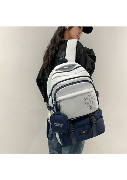 Ortaokul Kızları Için Okul Çantası, Büyük Kapasiteli, Renk Uyumlu Sırt Çantası, Yeni Moda, Havalı ve Çok Yönlü Seyahat Sırt Çantası (Yurt Dışından) modelleri