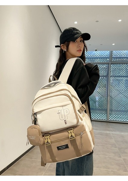 Ortaokul Kızları Için Okul Çantası, Büyük Kapasiteli, Renk Uyumlu Sırt Çantası, Yeni Moda, Havalı ve Çok Yönlü Seyahat Sırt Çantası (Yurt Dışından) indirimleri