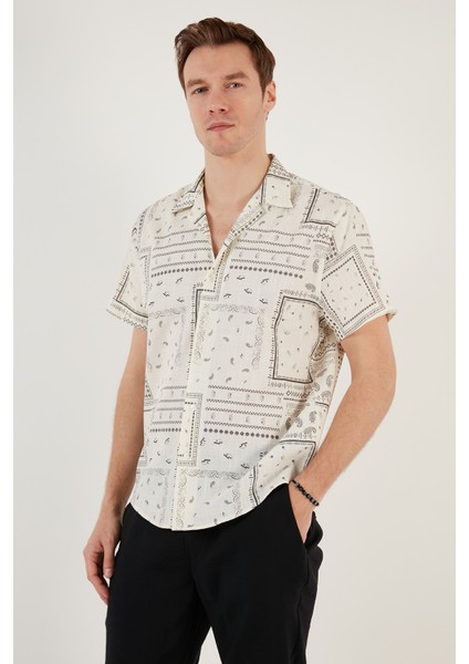 Pamuklu Regular Fit Kısa Kollu Gömlek Erkek Gömlek CF24S117514 modelleri