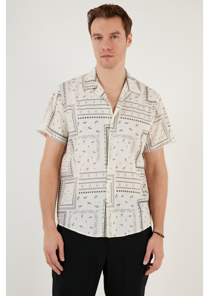 Pamuklu Regular Fit Kısa Kollu Gömlek Erkek Gömlek CF24S117514 fırsatları