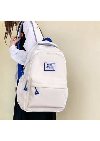 Öğrenci Okul Çantası Basit ve Şık Üniversite Öğrencisi Ortaokul Lise Sırt Çantası Sonbahar Yeni Büyük Kapasiteli Bilgisayar Çantası (Yurt Dışından) indirimleri
