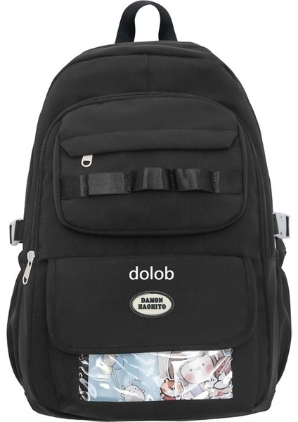 Basit Moda Sırt Çantası 2024 Yeni Yaz Basit Sırt Çantası Lise Kampüsü Büyük Kapasiteli Sırt Çantası (Yurt Dışından)