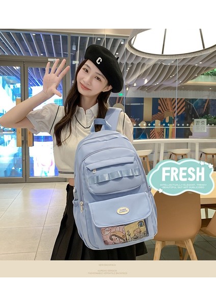 Basit Moda Sırt Çantası 2024 Yeni Yaz Basit Sırt Çantası Lise Kampüsü Büyük Kapasiteli Sırt Çantası (Yurt Dışından) fırsatları