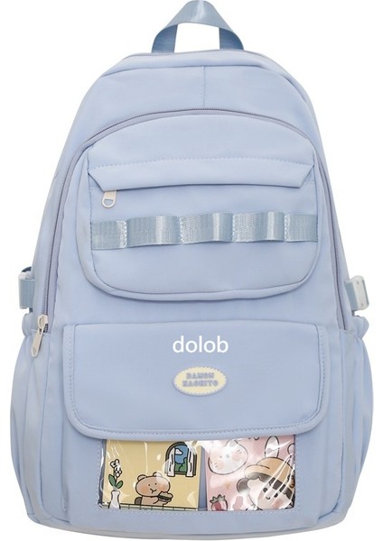 Basit Moda Sırt Çantası 2024 Yeni Yaz Basit Sırt Çantası Lise Kampüsü Büyük Kapasiteli Sırt Çantası (Yurt Dışından)