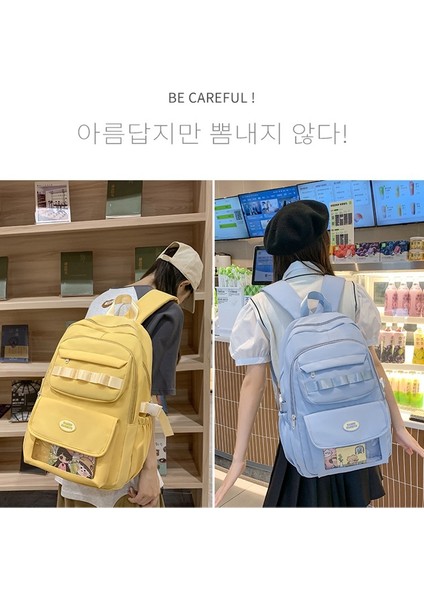 Basit Moda Sırt Çantası 2024 Yeni Yaz Basit Sırt Çantası Lise Kampüsü Büyük Kapasiteli Sırt Çantası (Yurt Dışından) modelleri