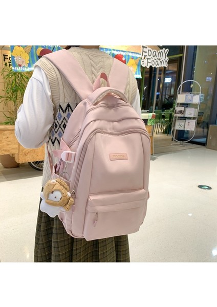 24 Yeni Basit Çiftler Çok Yönlü Kampüs Tarzı Sırt Çantaları Güzel Görünümlü Hafif Büyük Kapasiteli Sırt Çantaları (Yurt Dışından) modelleri