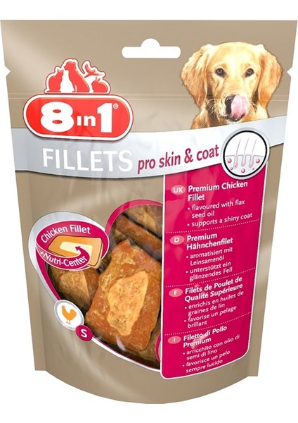 Fillets Pro Skin ve Coat Keten Tohumu Yağlı Köpek Ödülü 80Gr