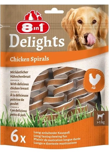 Delights Chicken Spirals Tavuklu Burgu Köpek Ödülü 6lı