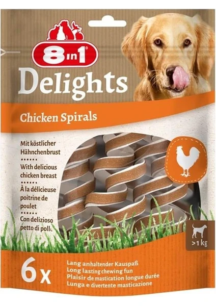 Delights Chicken Spirals Tavuklu Burgu Köpek Ödülü 6lı