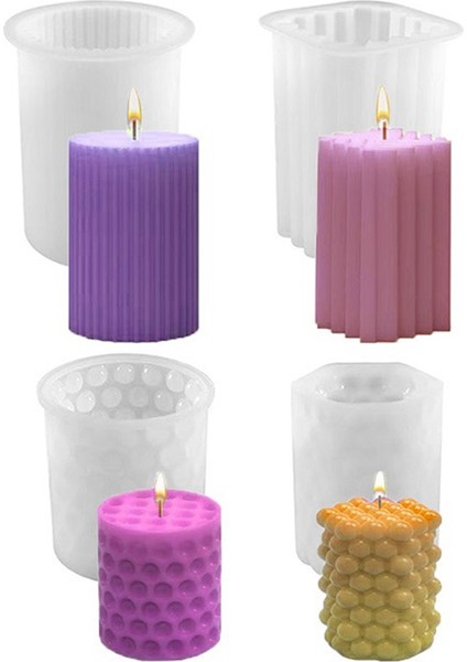 Silikon Mum Kalıbı, 4'lü Silikon Kalıp Paketi, 3D Silikon Kalıplar, Dökme Seti Için Mum Kalıpları, (Yurt Dışından) fırsatları