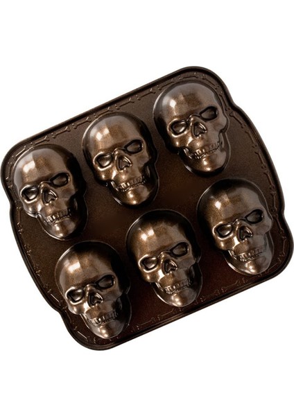 Ware Cadılar Bayramı Pişirme Takımı, Perili Kafatası Kek Tavası, Bronz, (Yurt Dışından)