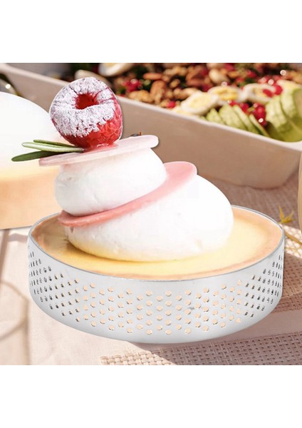 8 Adet Paslanmaz Çelik Tart Halkası, Isıya Dayanıklı Delikli Kek Mus Halkası Yuvarlak Çift Haddelenmiş Tart Halkası Metal Kalıp 8 Cm, (Yurt Dışından) modelleri
