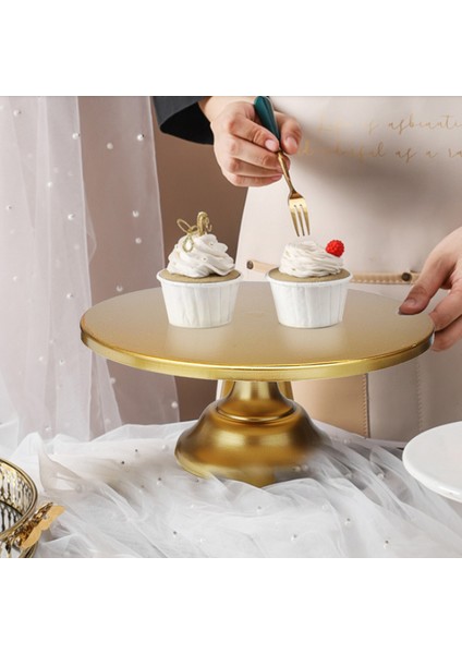 12 Inç Demir Yuvarlak Kek Standı Kek Tabağı Kaide Tatlı Tutucu Düğün Doğum Günü Partisi-Altın, (Yurt Dışından) fırsatları