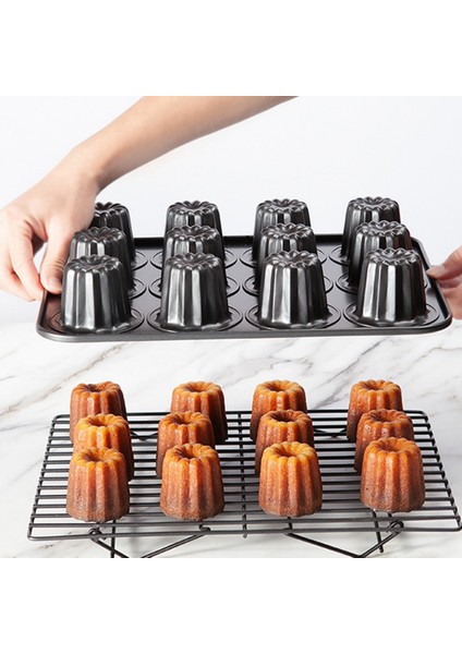 12-Cavity Canele Kalıp Kek Tava Yapışmaz Canele Muffin Bakeware Cupcake Tava Fırın Pişirme Puding, (Yurt Dışından) indirimleri