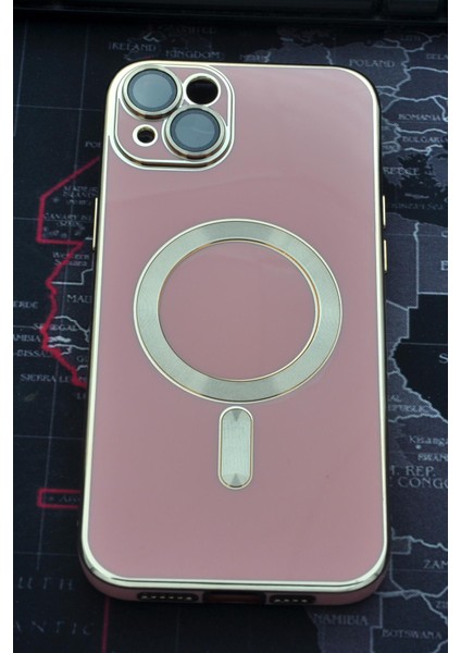 iPhone 14 Plus Uyumlu Magsafe Özellikli Lens Korumalı Renkli Kılıf Pembe fiyatları