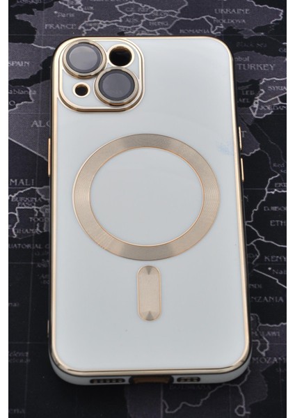 iPhone 14 Plus Uyumlu Magsafe Özellikli Lens Korumalı Renkli Kılıf Krem fiyatları
