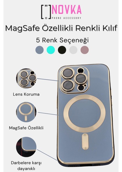 iPhone 14 Plus Uyumlu Magsafe Özellikli Lens Korumalı Renkli Kılıf Krem indirimleri