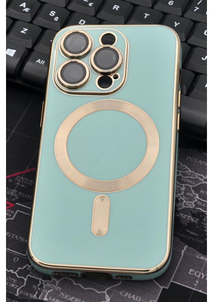 iPhone 14 Pro Uyumlu Magsafe Özellikli Lens Korumalı Lazerli Renkli Kılıf Mint Yeşili fiyatları
