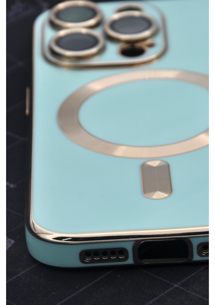 iPhone 14 Pro Uyumlu Magsafe Özellikli Lens Korumalı Lazerli Renkli Kılıf Mint Yeşili fırsatları