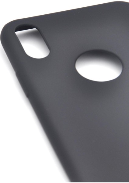 iPhone x Uyumlu Düz Renk Esnek Yumuşak Silikon Kılıf Rubber Siyah