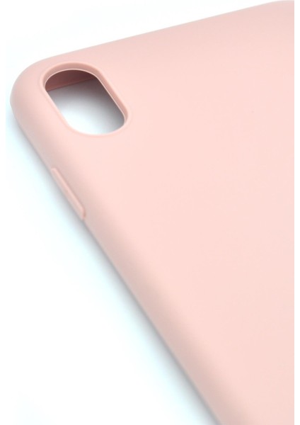 iPhone Xs Max Uyumlu Düz Renk Esnek Yumuşak Silikon Kılıf Rubber Pudra Pembe