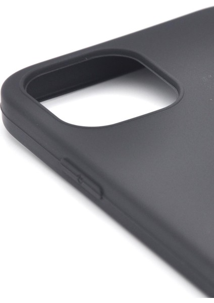 iPhone 11 Pro Max Uyumlu Düz Renk Esnek Yumuşak Silikon Kılıf Rubber Siyah